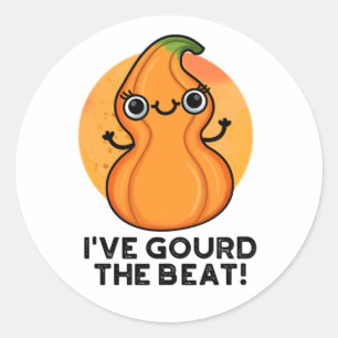 Pegatina Redonda He llorado a la paliza divertida Veggie Pun