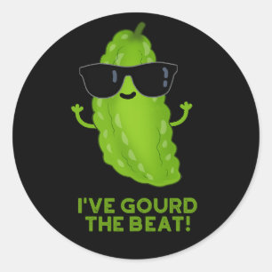 Pegatina Redonda He llorado el sabor gracioso Veggie Pun Dark BG