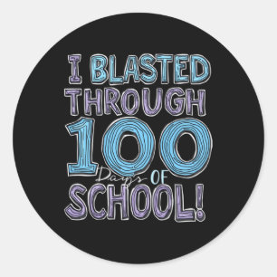 Pegatina Redonda He Pasado Por 100 Días De Escuela
