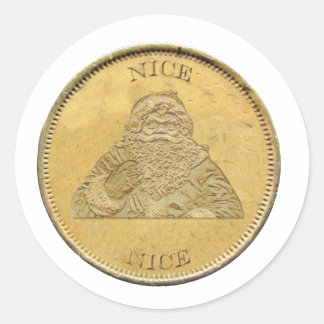 Pegatina Redonda He sido lindo, Santa Coin