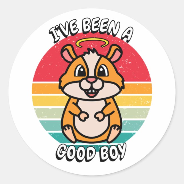 Pegatina Redonda He sido un buen chico - hamster (Anverso)