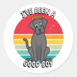 Pegatina Redonda He sido un buen chico - perro grande