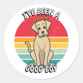 Pegatina Redonda He sido un buen chico - perro grande