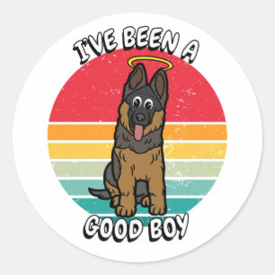 Pegatina Redonda He sido un buen chico - perro guardián
