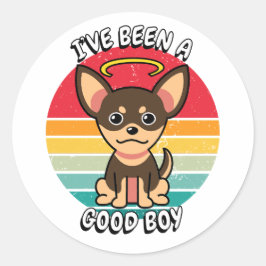Pegatina Redonda He sido un buen chico - perro pequeño