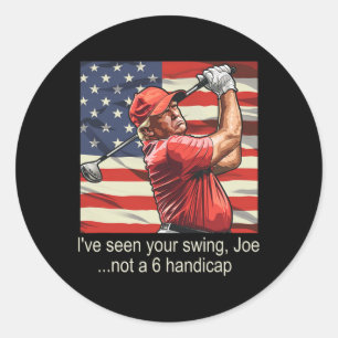 Pegatina Redonda He visto tu Swing, no un 6 Handicap - Golf 4th O