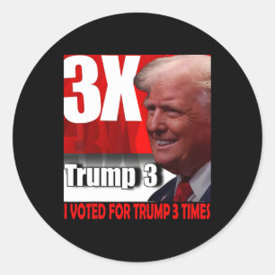 Pegatina Redonda He votado por Trump 3 veces