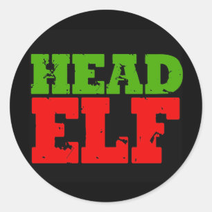 PEGATINA REDONDA HEAD ELF
