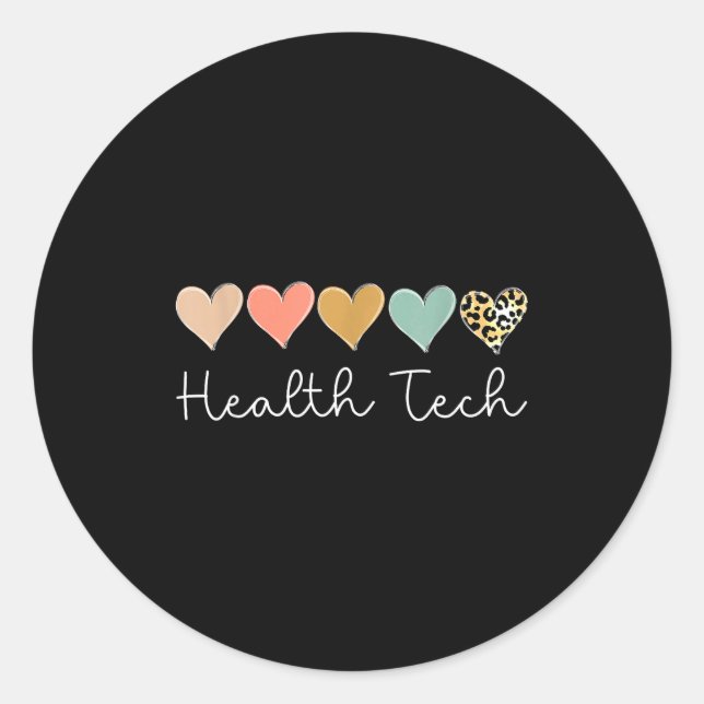 Pegatina Redonda Health Tech Heart, School Clinic Squad Valentine's (Anverso)