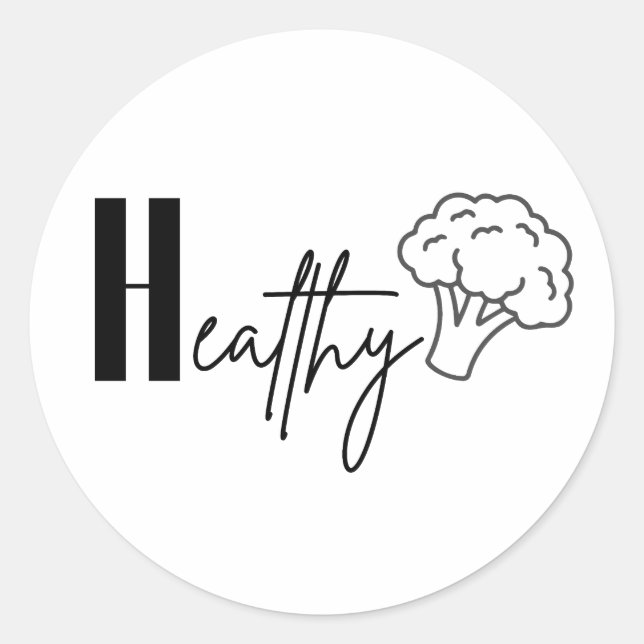 Pegatina Redonda Healthy  (Anverso)