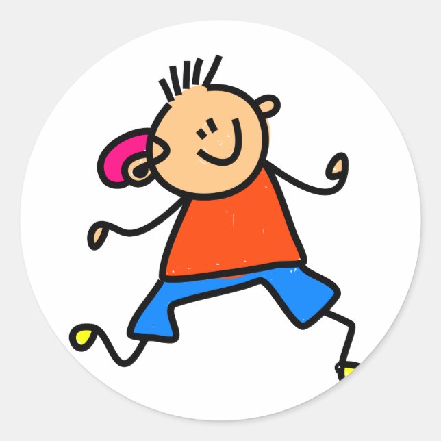 Pegatina Redonda Hearing Aid Kid (Anverso)