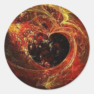 Pegatina Redonda Heart a'Fire