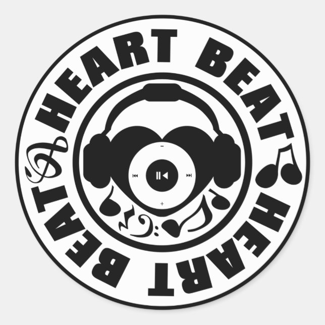 Pegatina Redonda Heart_Beat (Anverso)