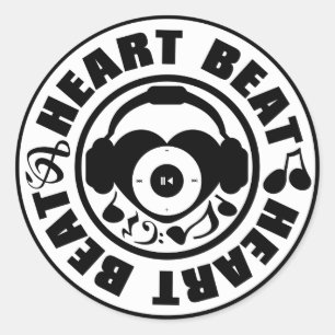 Pegatina Redonda Heart_Beat