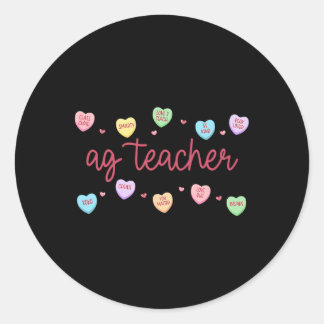 Pegatina Redonda Heart Candy Ag Agriculture Teacher Valentines Farm