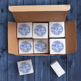 Pegatina Redonda Heart Cloud Sky Cute Modern Blue Custom Wedding