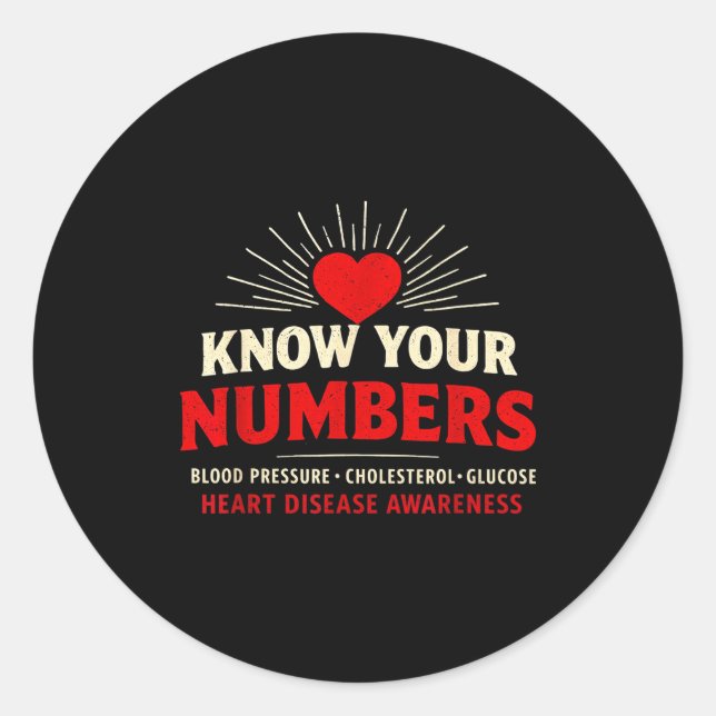 Pegatina Redonda Heart Disease Awareness Go Red In February Health  (Anverso)