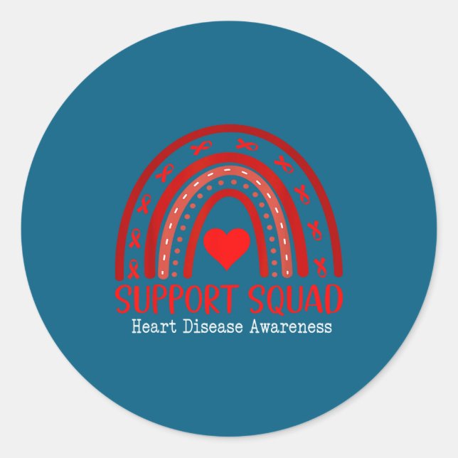Pegatina Redonda Heart Disease Awareness Month Open Heart Diseases  (Anverso)