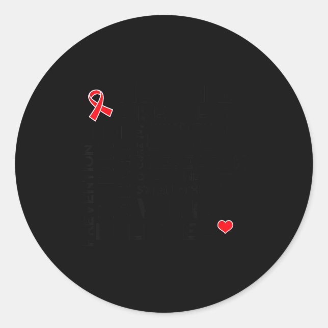 Pegatina Redonda Heart Disease Month Suprt Walk Tee  (Anverso)