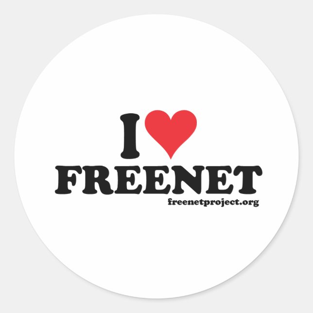 Pegatina Redonda Heart Freenet (Anverso)