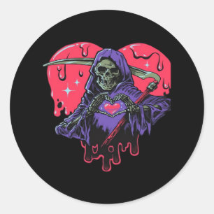 Pegatina Redonda Heart Hands Reaper Classic