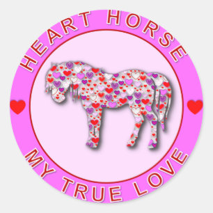 PEGATINA REDONDA HEART HORSE