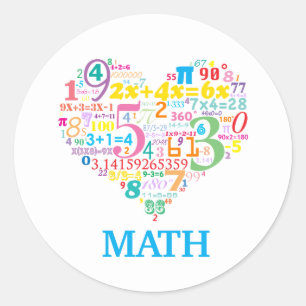 Pegatina Redonda Heart Math