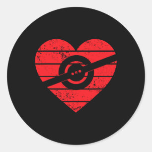 Pegatina Redonda Heart One Wheel Love Patineta Eléctrica Float Ska