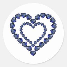 Pegatina Redonda Heart Sapphire Gemstone