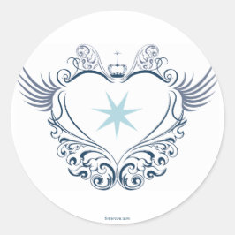 Pegatina Redonda Heart Sticker