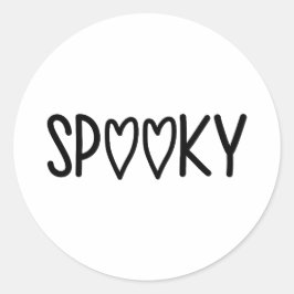 Pegatina Redonda Heart Typography spooky