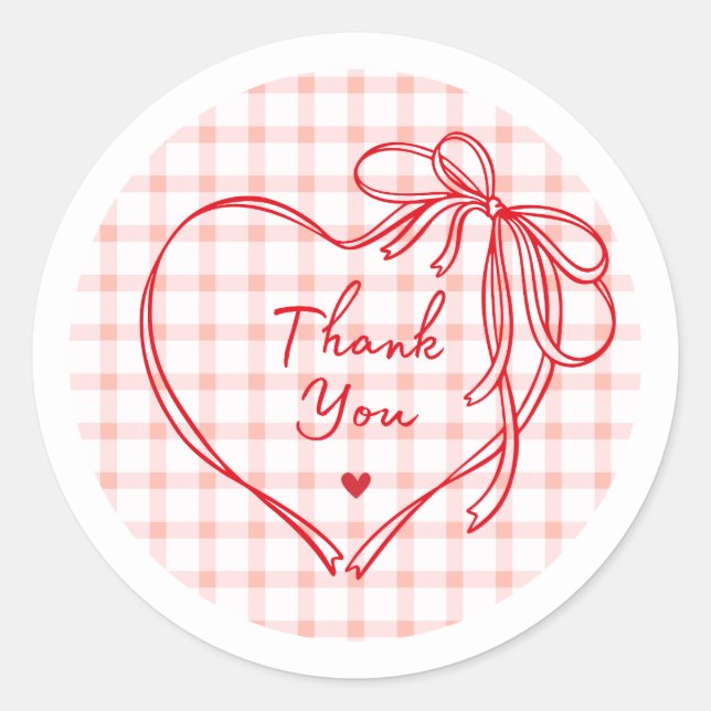 Pegatina Redonda Heart Valentine’s Day Gift Sticker (Anverso)