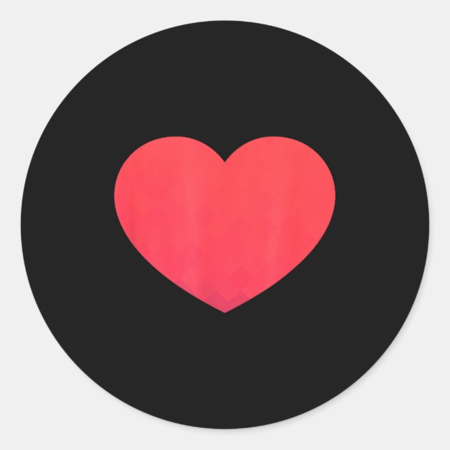 Pegatina Redonda Heart Valentines Day Shirt - Graphic Novelty Love  (Anverso)