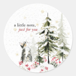 Pegatina Redonda Hearthlight Notes Invierno Kit Gatito Personalizad