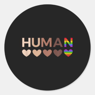 Pegatina Redonda Hearts All Inclusive For Blm Racial Justice &
