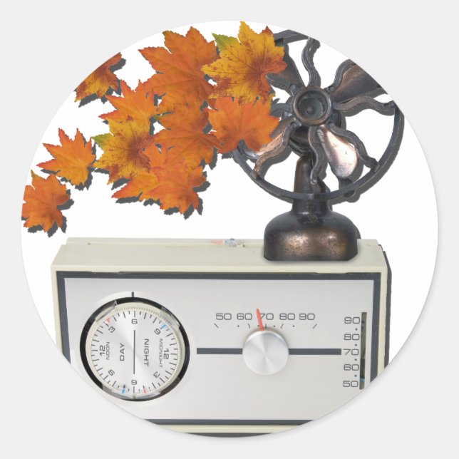 Pegatina Redonda HeaterVentilador del termostatoSaltos052215 (Anverso)