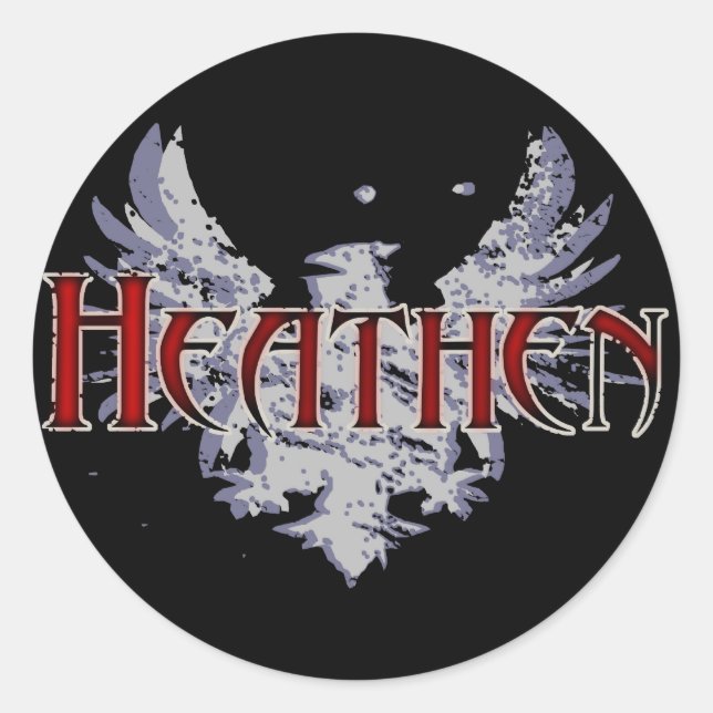 Pegatina Redonda Heathen (Anverso)