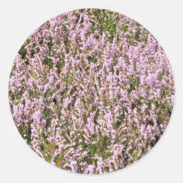 Pegatina Redonda Heather Flowers Hermosa Vista