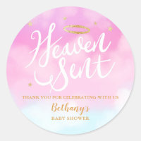 Heaven Sent Pink Baby Shower Favor