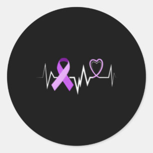 Pegatina Redonda Hebeat Alzheimer Ribbon Alzheimer Enfermedades Awa