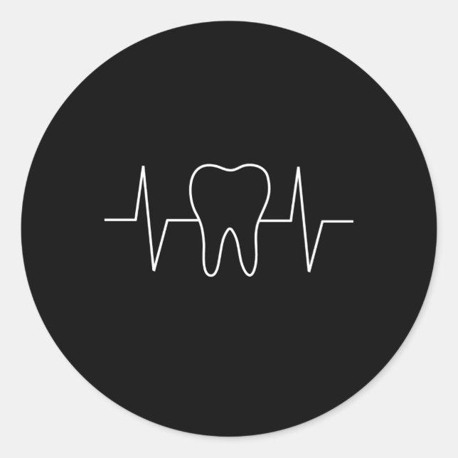 Pegatina Redonda Hebeat Ekg Dental Higienist Molar Tooth (Anverso)