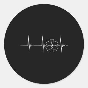 Pegatina Redonda Hebeat Ekg Pulse Medical Emt Param