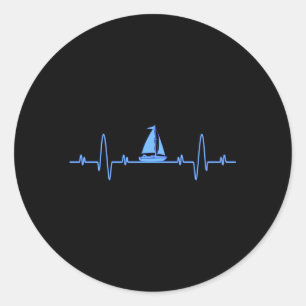 Pegatina Redonda Hebeat Sailing Capitán Sailboat
