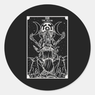 Pegatina Redonda Hecate Triple Diosa de la Luna Hekate Wheel Taro