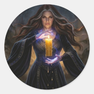 Pegatina Redonda Hechicera de la Vela Arcana