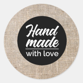 Pegatina Redonda Hecho a mano con amor
