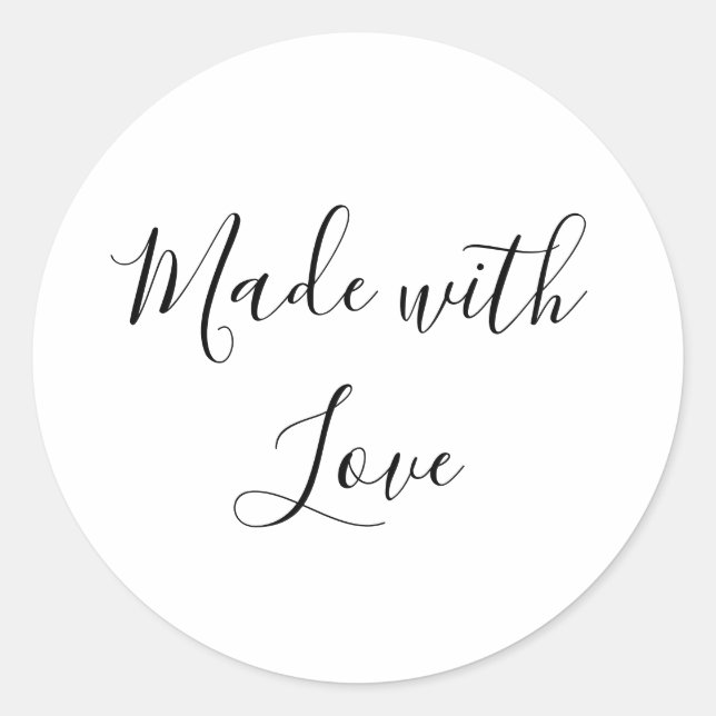 Pegatina Redonda Hecho a mano con amor (Anverso)