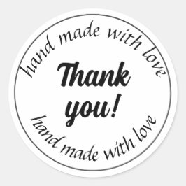 Pegatina Redonda hecho a mano con amor