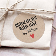 Hecho a Mano Con Amor Kraft Personalizado