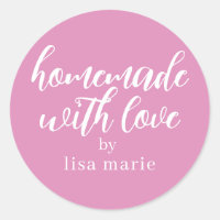 Hecho a mano con amor regalo personalizado fucsia